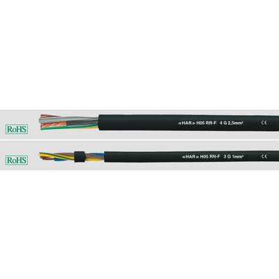 Helukabel 35001 Rubber flexible cable H05RR-F 2 x 0.75 mm² Black 50 m