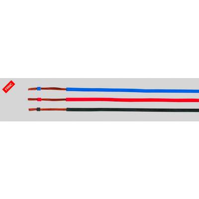 Three isolated electrical cables in blue, red, and black on a grey background. A red label at the top left with the inscription 'FRNC'.