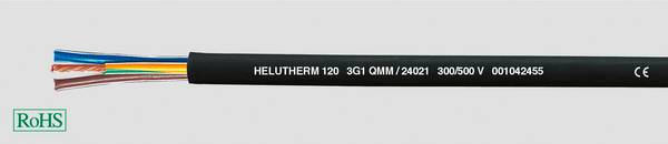 HELU HELUTHERM® 120 High-temperature cable 2 x 0.50 mm² Black 24002 100 m
