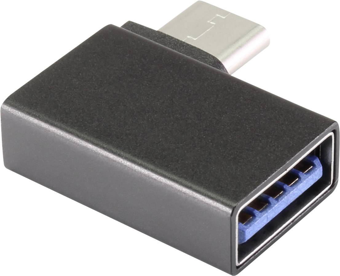 A USB-C to USB-A adapter. Compact design. Enables connection of USB-A devices with USB-C ports.