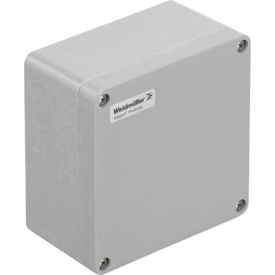 Grey rectangular enclosure with screws at the corners and a Weidmüller logo in the top left corner.