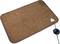 Brown heating mat with a round temperature control on the right side; used for warming surfaces or rooms.