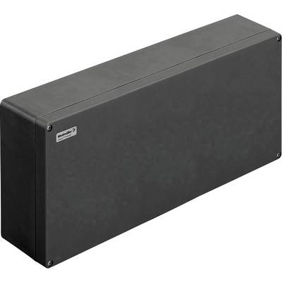 A rectangular, grey electrical box with a small label in the top left corner.