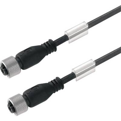 Two black cables with connectors and silver locks, suitable for electronic connection and signal transmission.