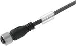 Sensor-actor-Cable (assembled), open on one side, M12, 5, 0.6 m, Socket, straight, shielded: No, LED: No, halogens: No, PUR, black, A, ge