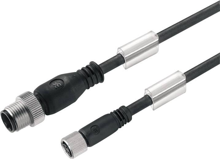 Two industrial electrical connectors, one larger and one smaller, each with a metal housing, suitable for robust applications.