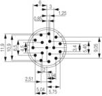 Contact insert (connectors), Einlotbuchse, 10 mm, reverse rotation, solder, M23, pins 17, encoding: no