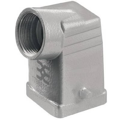 Silver-coloured rectangular metal enclosure with internal threading and serial number; suitable for cable and pipe connections.