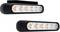 External view of two LED lights with black housing and transparent cover glass; suitable for vehicles.
