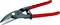 'Hand shears with red handles and strong spring, suitable for precise cutting in gardening or craft work.'