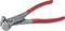 Red side-cutting wire stripping pliers with two handles, suitable for cutting and stripping cables.