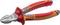 A red insulated pliers with a yellow handle for work on electrical cables. Inscription '1000V' and 'VDE tested' visible.