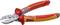 A red and yellow insulated pliers with plastic grip surfaces, suitable for work on electrical cables up to 1000V.
