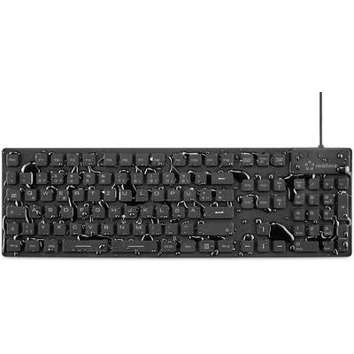 Renkforce RF-3561816 USB Keyboard German, QWERTZ Black Sealed silicone cover 