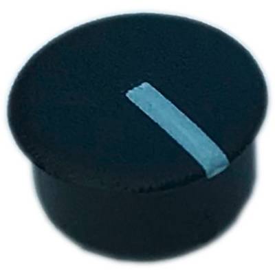 A black top hat with a blue band.