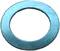 Metal disc in ring form, uniformly round and flat, light blue.