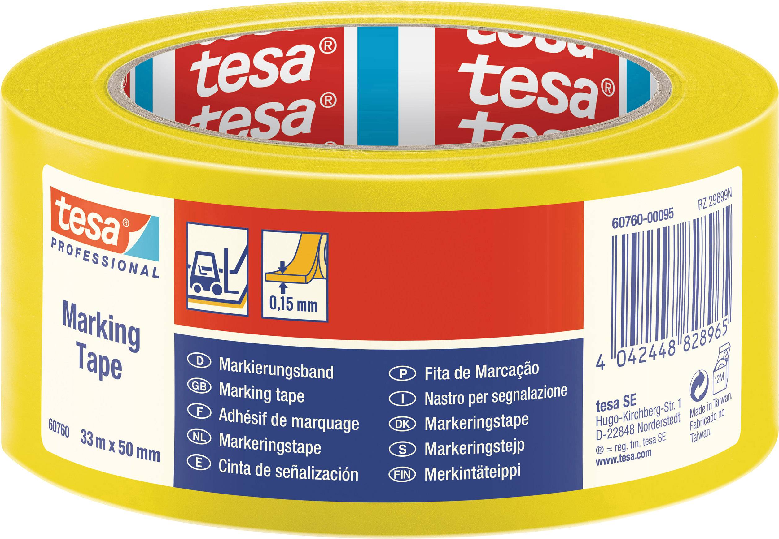 tesa 60760-00087-15 Marking tape tesa® Professional Black, Yellow (L x ...