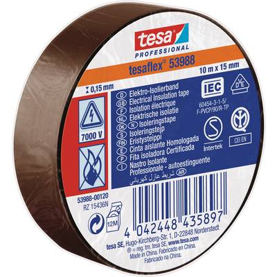 tesa  53988-00120-00 Electrical tape tesa® Professional Brown (L x W) 10 m x 15 mm 1 pc(s)