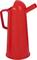 Red plastic oil container with a handle and a long, narrow spout.