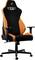 An ergonomic gaming chair in black and orange with adjustable armrests and a high backrest for optimal comfort.