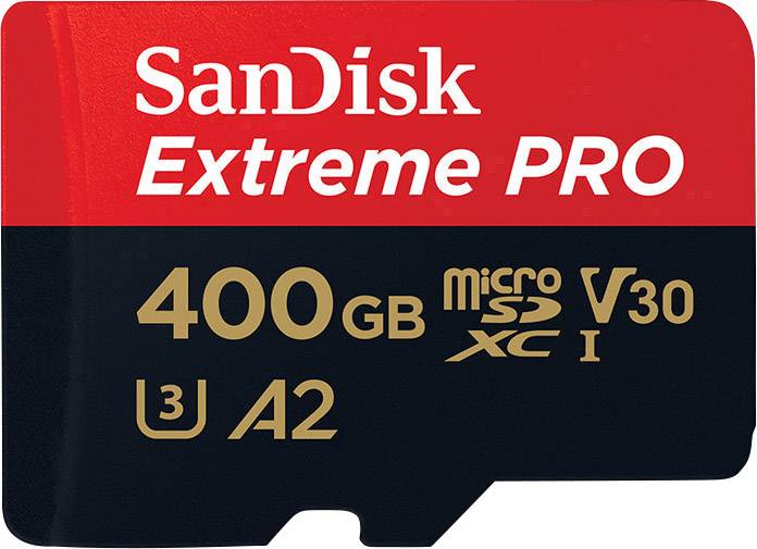SanDisk Extreme Pro® microSDXC card 400 GB Class 10, UHS-I, UHS-Class 3, v30 Video Speed Class A2 rating