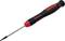A black and red precision-tipped screwdriver with a non-slip grip, marked with 'PZ1x150mm'.