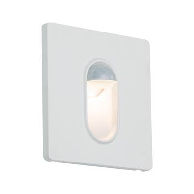White wall light with rectangular housing, central oval light aperture. Modern design, suitable for interior spaces.
