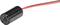 Small black cylindrical laser with red and black cables. Suitable for precise point projection.