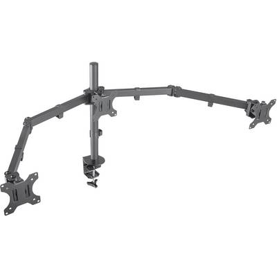 Double Monitor Bracket with Adjustable Arms for Desk Mounting; Suitable for Two Screens.