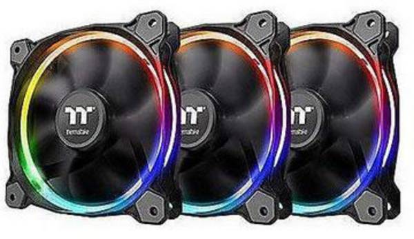 Thermaltake Riing 12 RGB Sync 3 Pack PC fan Black, RGB (W x H x D) 120 x 120 x 25 mm incl. LED lighting