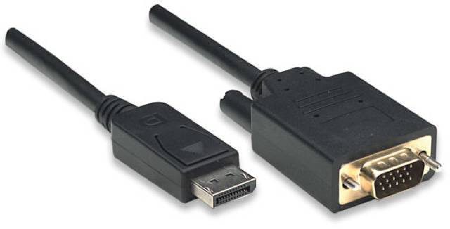 TECHly DisplayPort / VGA Cable USB-C® plug 1.80 m Black ICOC-DSP-V-018 DisplayPort cable-2