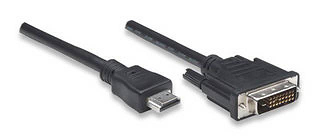TECHly HDMI / DVI Cable HDMI-A plug 1.00 m Black ICOC-HDMI-D-010 USB cable-2