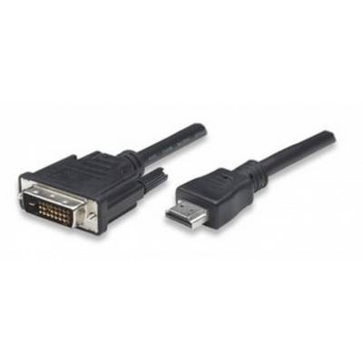 TECHly HDMI / DVI Adapter cable HDMI-A plug, DVI-D 24+1-pin plug 5.00 m Black ICOC-HDMI-D-045 HDMI cable-0
