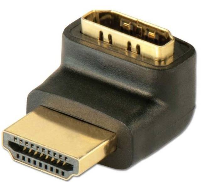 TECHly IADAP-HDMI-L HDMI Adapter [1x HDMI plug - 1x HDMI socket] Black 90-degree socket-1