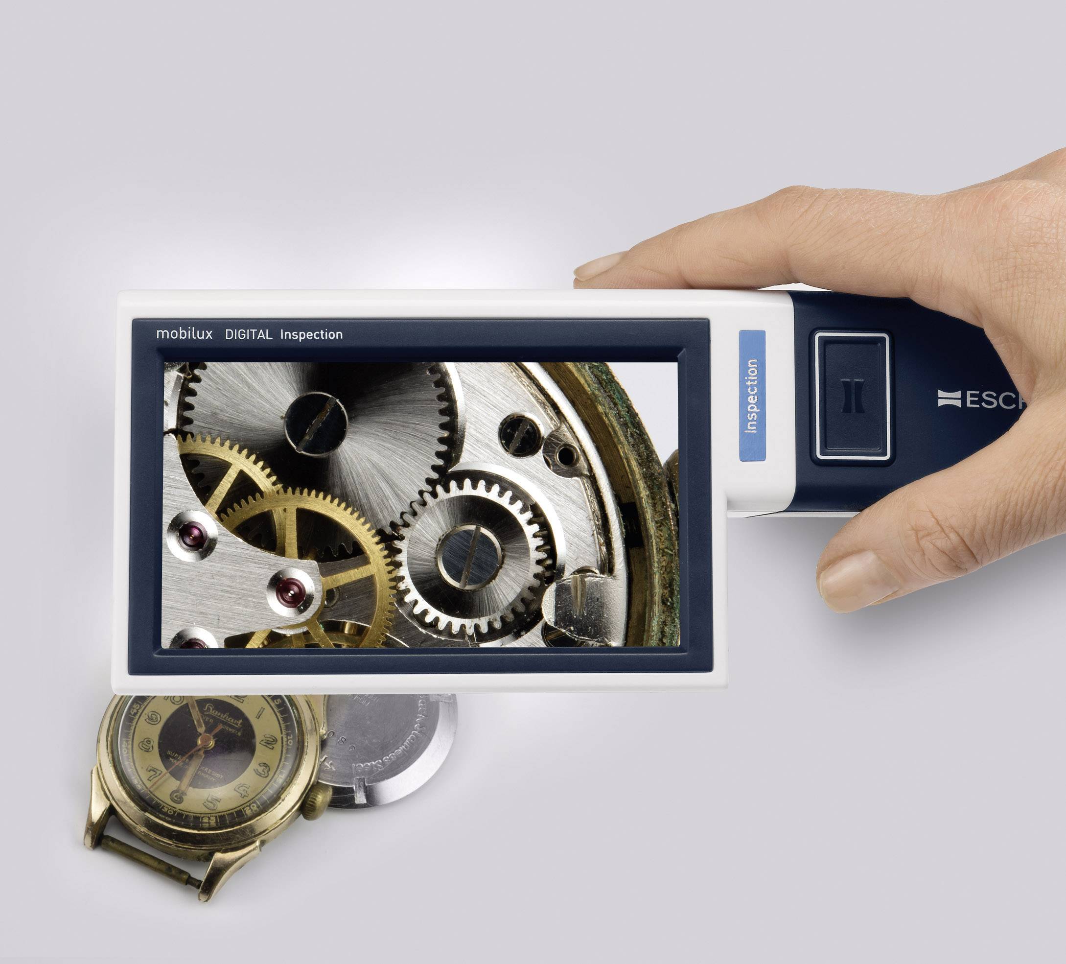 Eschenbach 1651101 mobilux® DIGITAL Inspection Magnifier incl. light Magnification: 15 x Blue, White-16