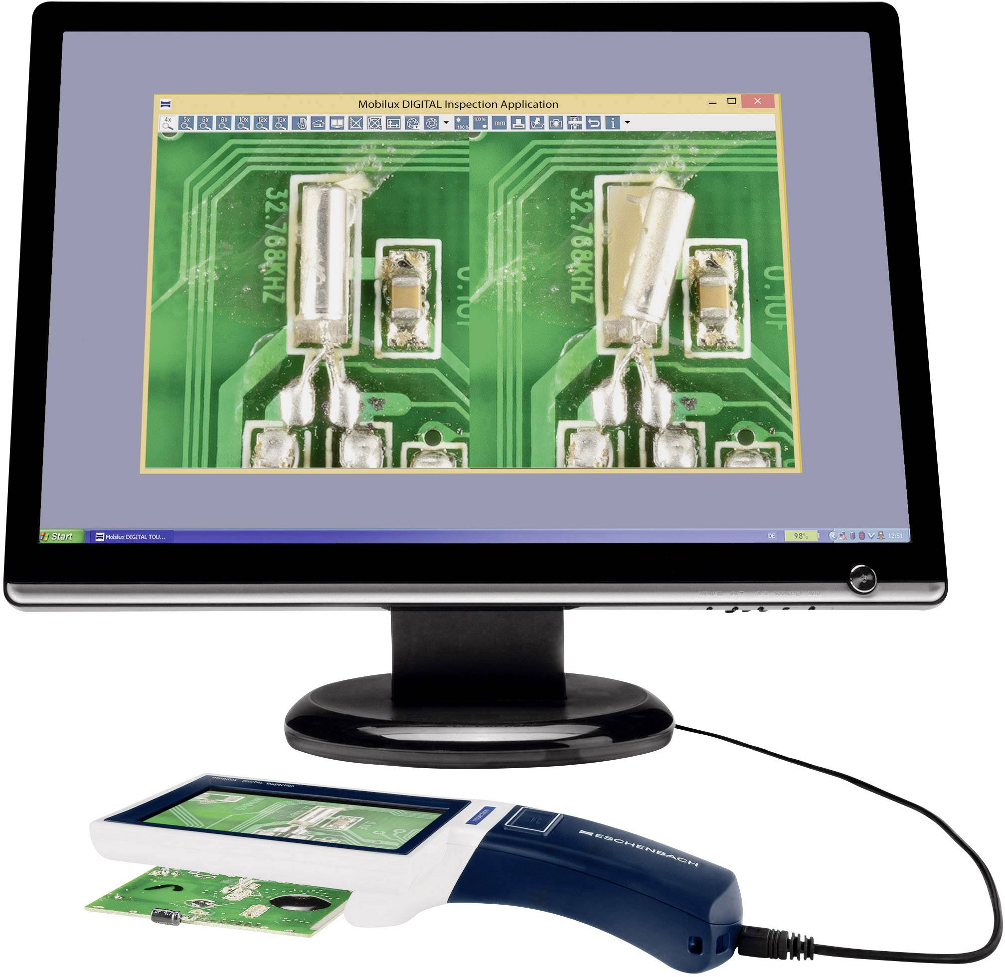 Eschenbach 1651101 mobilux® DIGITAL Inspection Magnifier incl. light Magnification: 15 x Blue, White-17