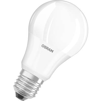 Energy-saving LED bulb with E27 socket, marked with 'OSRAM'. Suitable for various lighting applications.