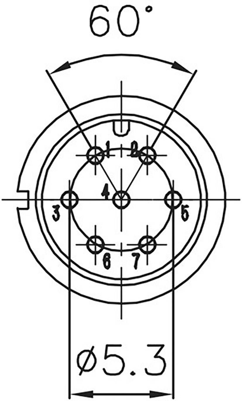 Technical drawing of a drill template with a 60° angle indicator, showing multiple drill holes with a diameter of 5.3 mm.