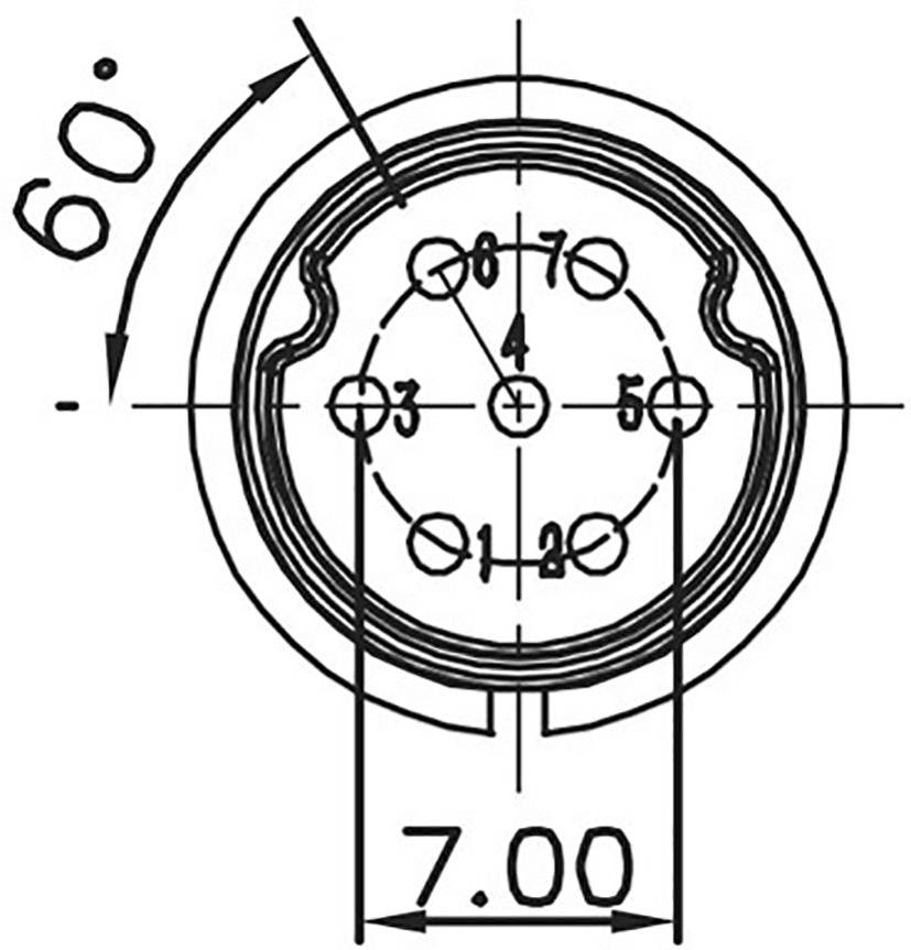 Lumberg 0251 07 DIN connector Plug, straight Total number of pins: 7 1 pc(s)-1