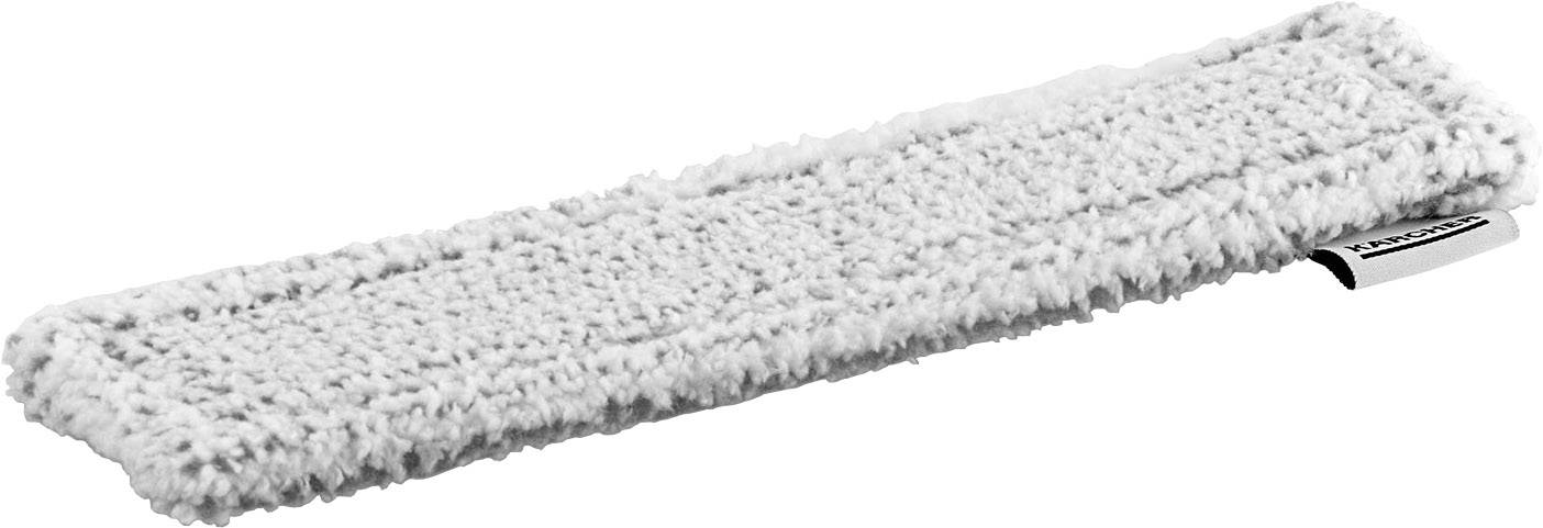 White, fluffy cleaning pad without a visible stem, lying on a white surface.