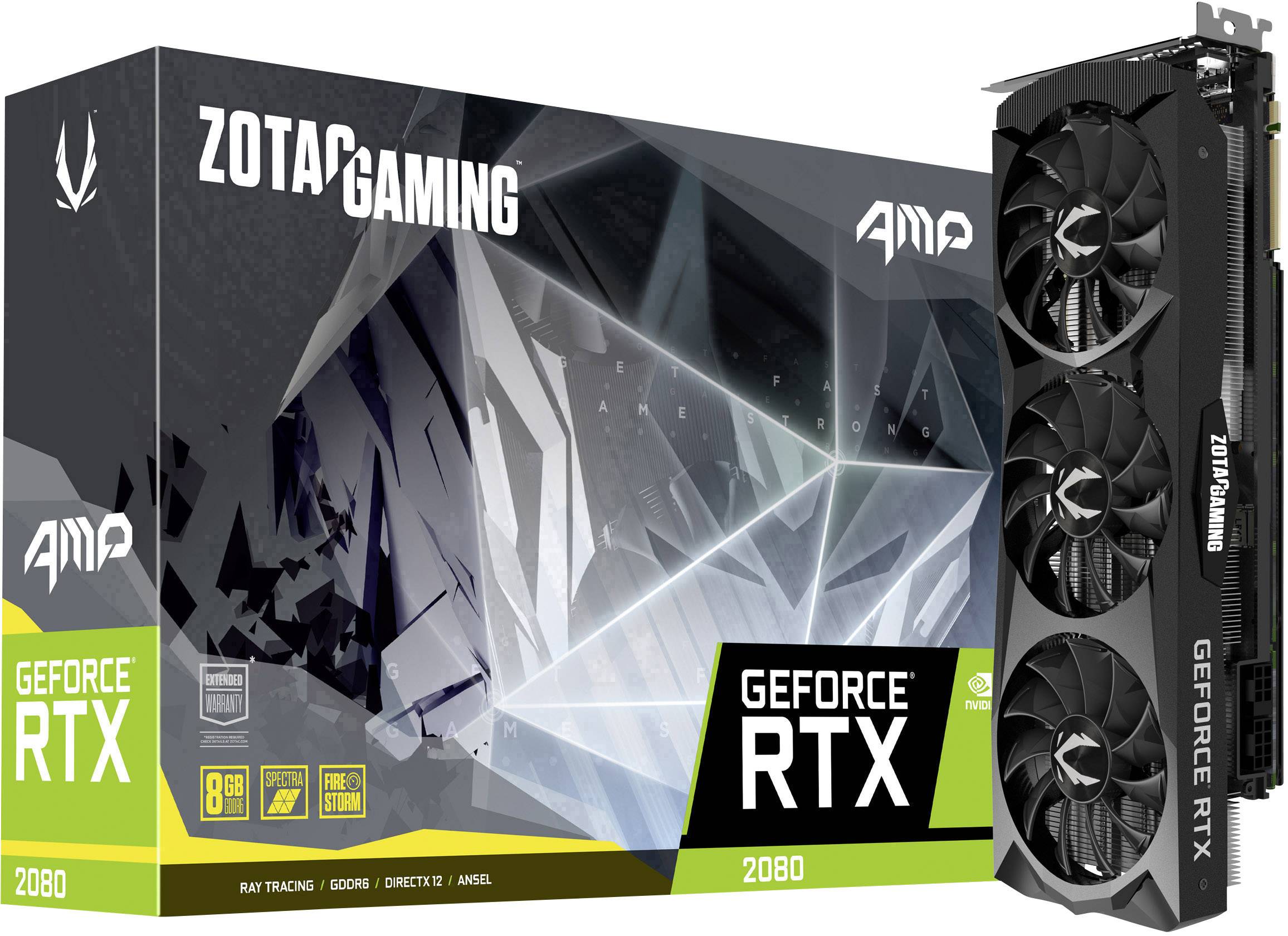 Zotac GPU Nvidia GeForce RTX2080 AMP! Edition 8 GB GDDR6 RAM PCIe x4 DisplayPort, HDMI™, USB-C™
