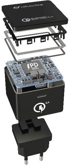 Cellularline Power-Kit PD 30W USB charger 30 W Mains socket Max. output current 3000 mA USB-C® socket No. of outputs: 1 -2