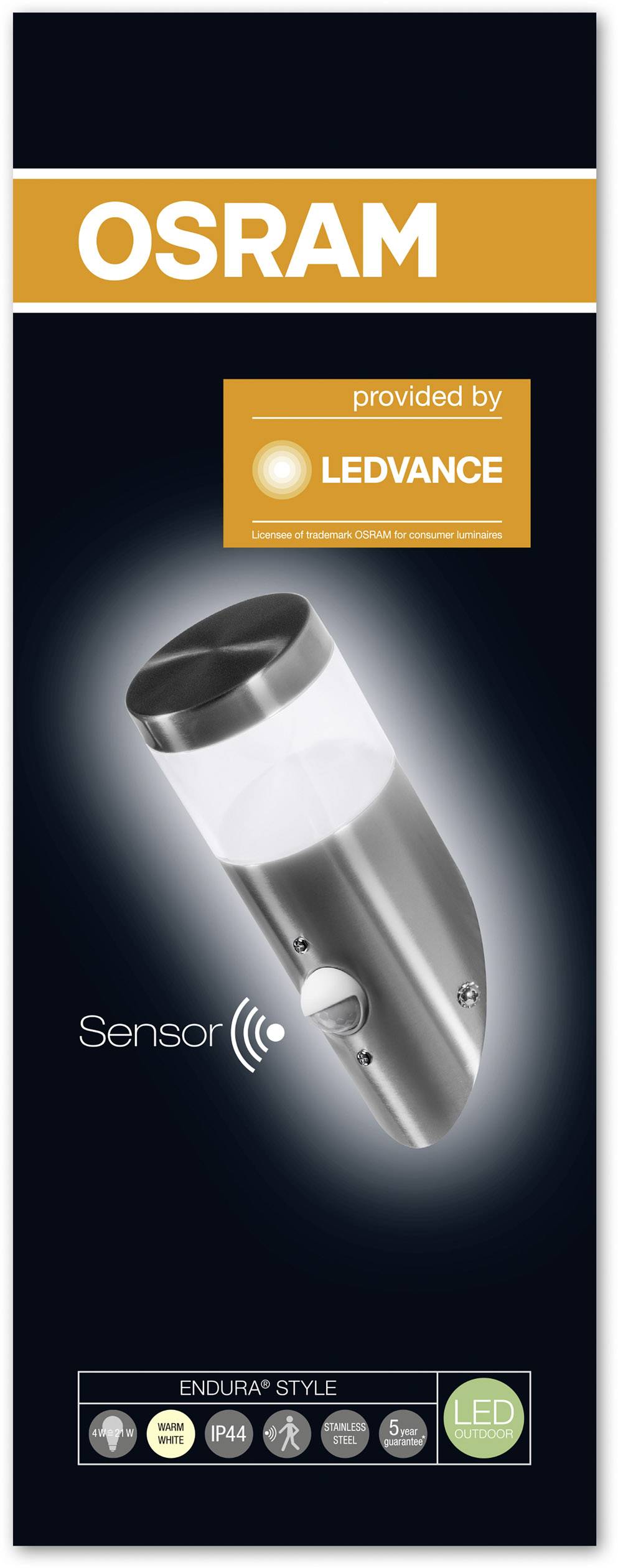 Outdoor Wall Light Endura Style Cylinder PIR Sensor LED Warm White 6 W