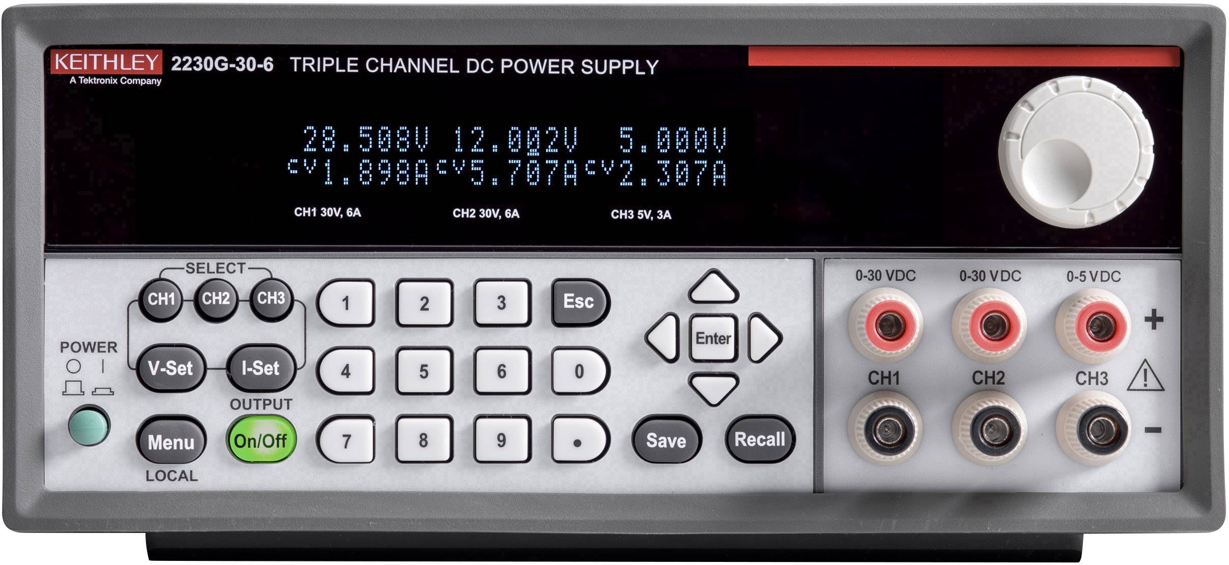 Tektronix 2230G-30-6 19 bench PSU (adjustable voltage) 0 - 30.1 V 0 - 6 A 375 W USB, GPIB, RS232 programmable No. of outputs 3 x