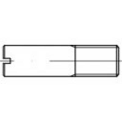 Cross-sectional diagram of a mechanical component with a long, cylindrical body and a right-hand parting line.