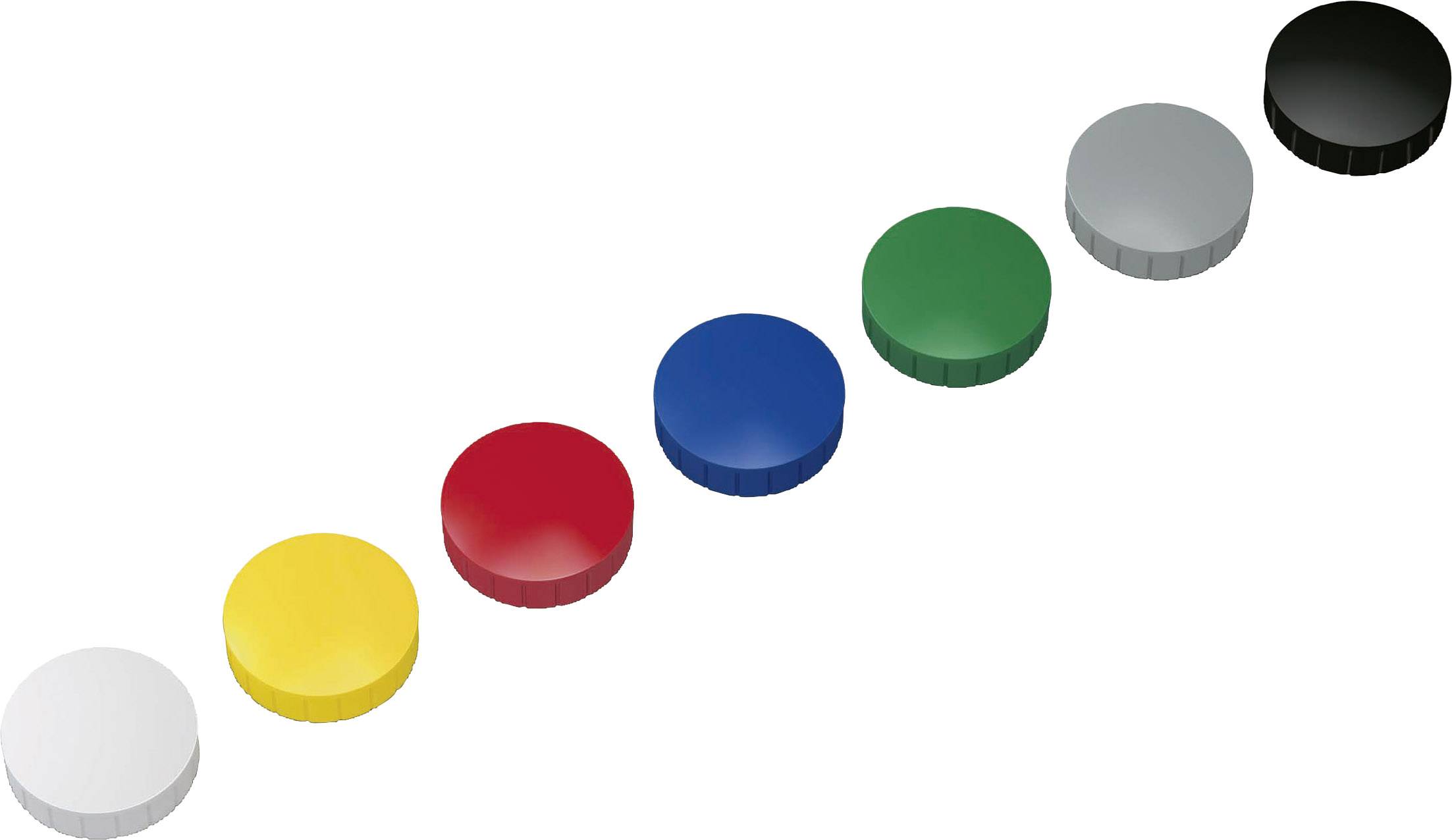 Maul Magnet MAULsolid (Ø x H) 38 mm x 15.5 mm Round Yellow, Red, Blue, White, Green, Grey, Black 10 pc(s) 6163999