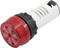 A red and white warning beacon with an acoustic signal, used for safety or alarm systems, on a white background.