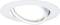 A white, round recessed spotlight with a pivoting inner ring, suitable for directional ceiling lighting.