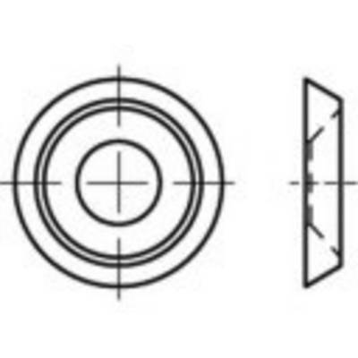 Technical Drawing: Representation of a circular object with concentric circles and cross-sectional view on the right, showing the shape and structure.