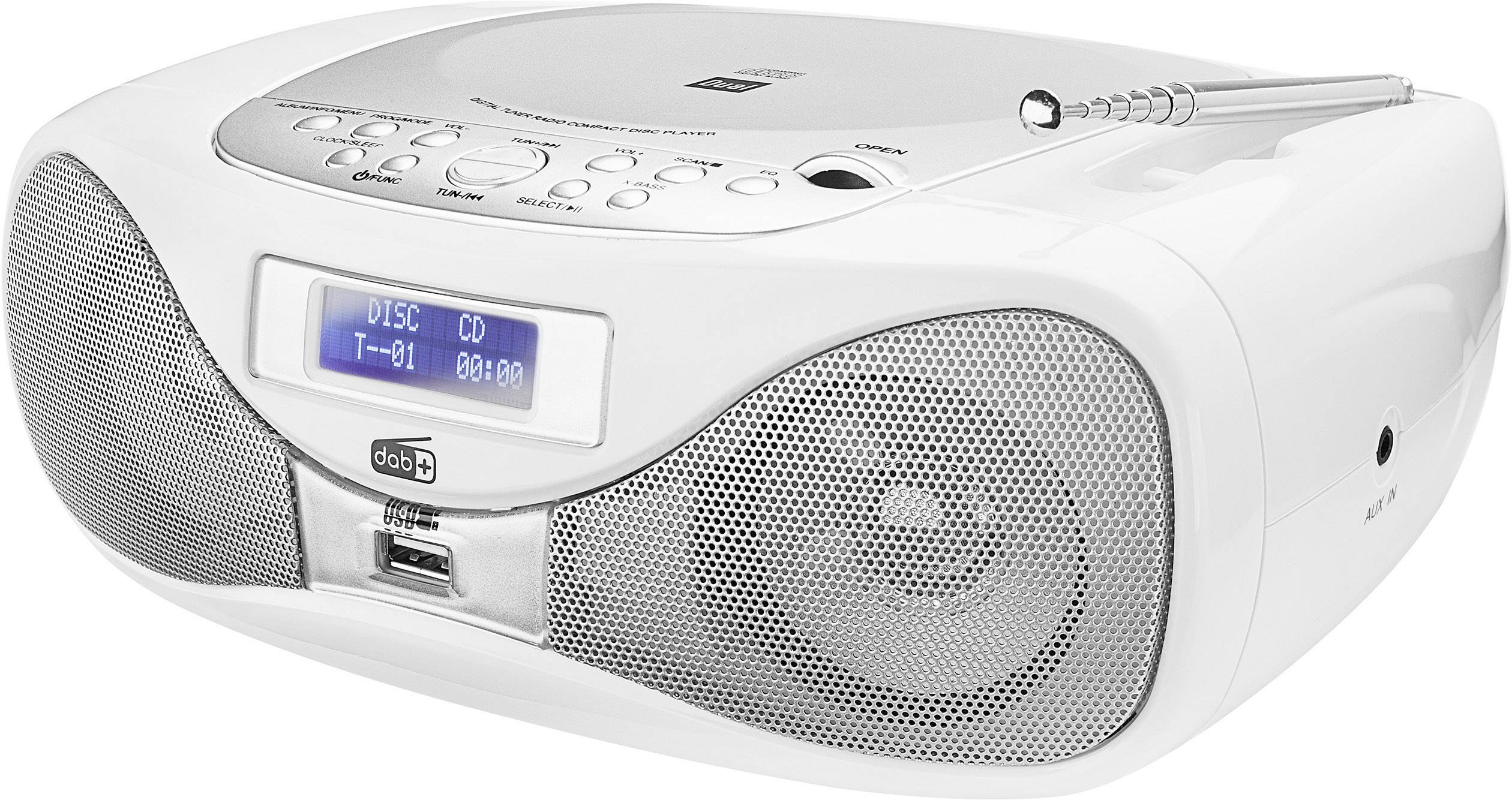 Dual DAB-P Radio CD player FM AUX, CD, USB White | Conrad.com